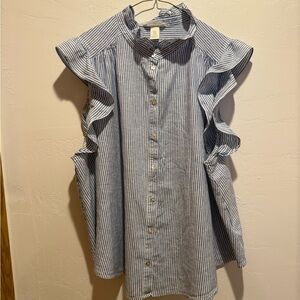 H&M Blue Striped Button Down Shirt